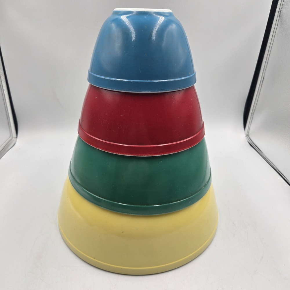 Vintage Pyrex Primary Colors Nesting Mixing Bowls Set of 4 - 401, 402, 403, 404